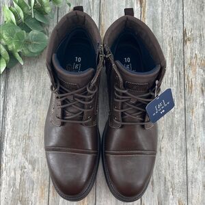 Men's Brown Lace Up Boots Shoes Size 10